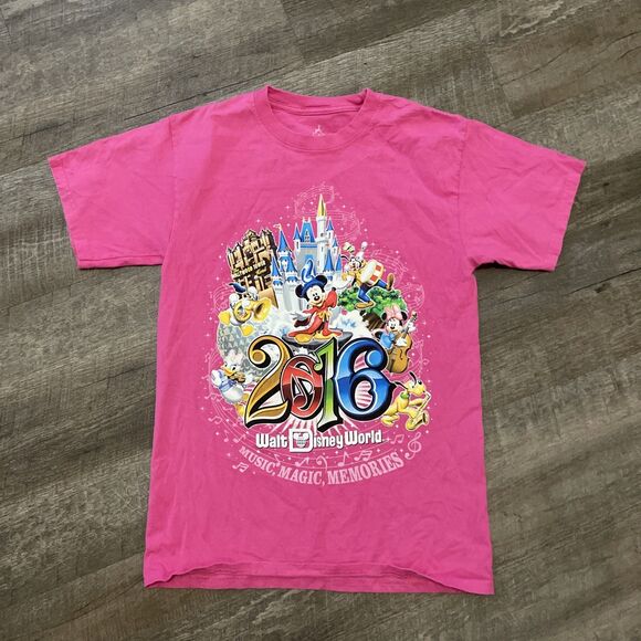 Walt Disney World 2016 “Music Magic Memories” T-Shirt Size Small pink Disneyland - Picture 1 of 5
